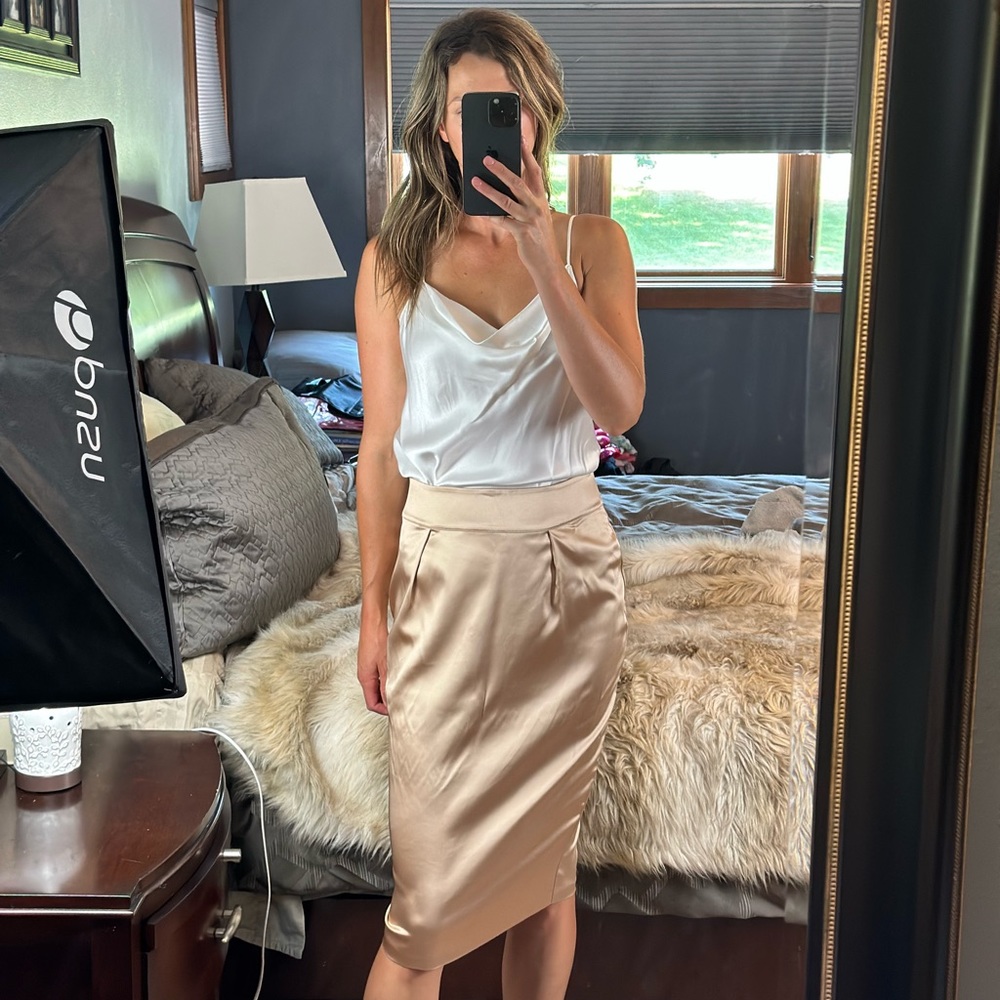 La Perla Gold Pencil Skirt, New with Tags, Medium